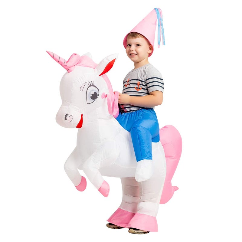 GOOSH Inflatable Unicorn Costume for Kids Halloween Costumes Boys Girls 55IN Funny Blow up Costume for Halloween Party Cosplay - Image 1